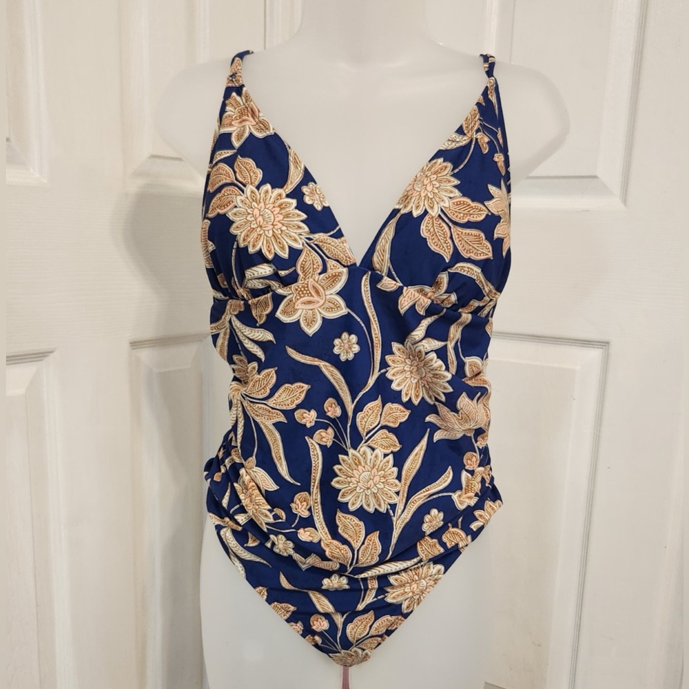 Paisley Blue and Gold Kids One Piece
